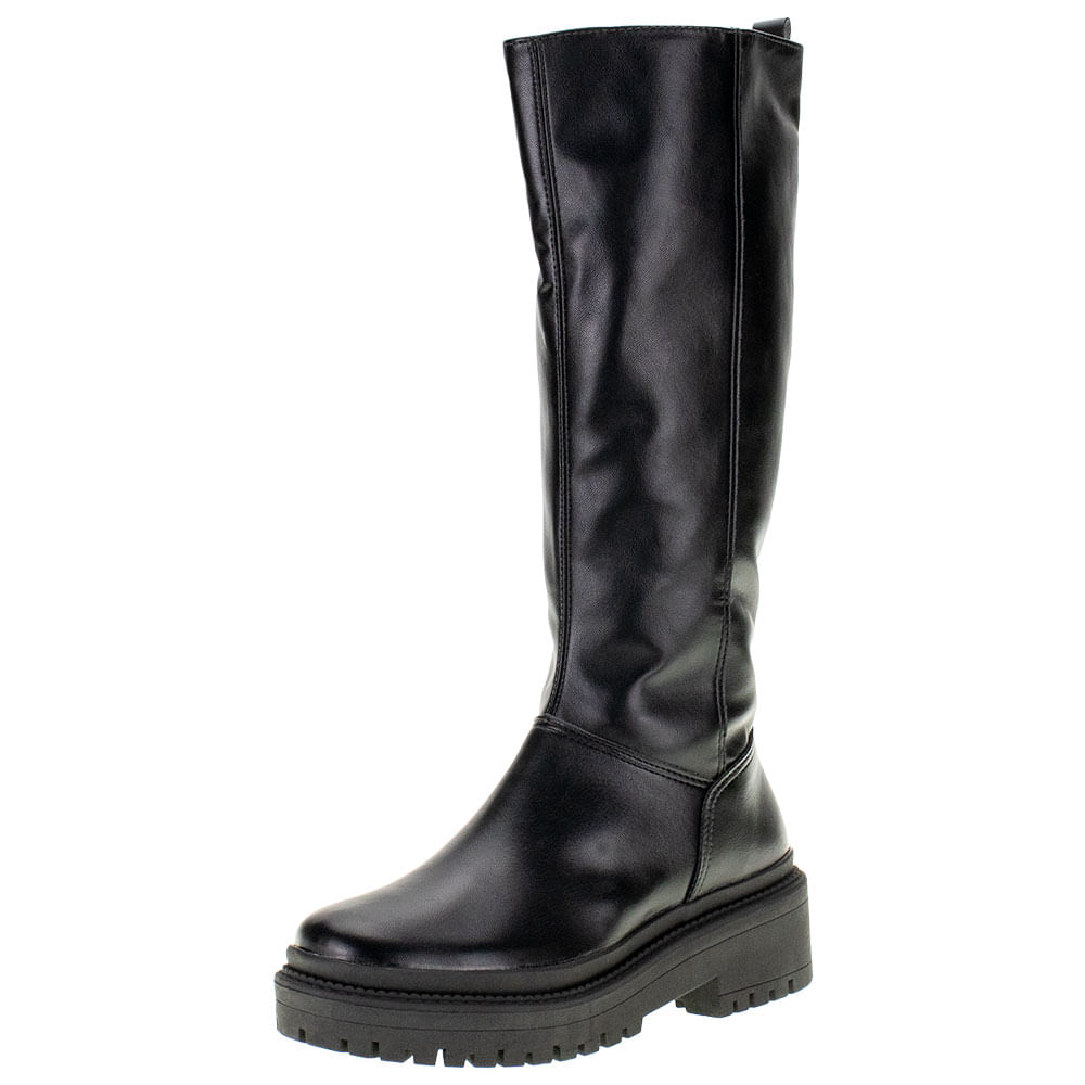 Bota Feminina Cano Alto Via Marte 005002 PRETO