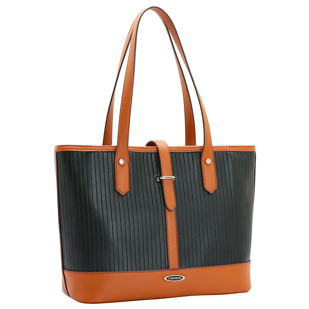 Bolsa Feminina Chenson CG84422 PRETO/CAFÉ