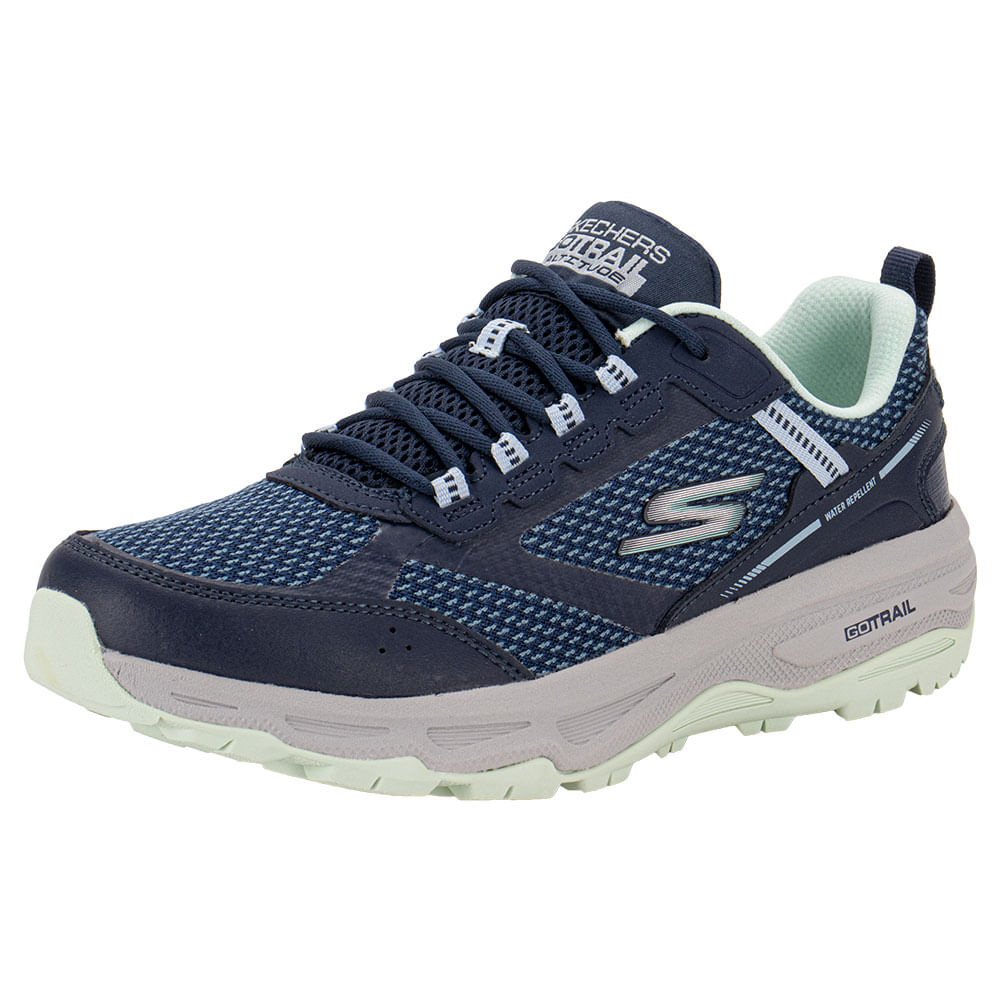 Tênis Feminino Go Run Trail Altitude Skechers 128200 AZUL/CINZA