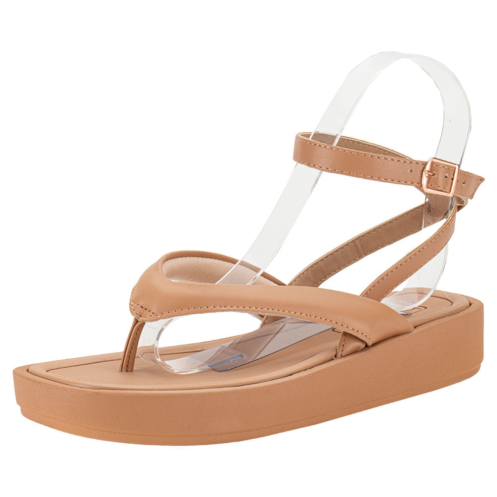 Sandália Feminina Flat Beira Rio 8487206 SALMÃO