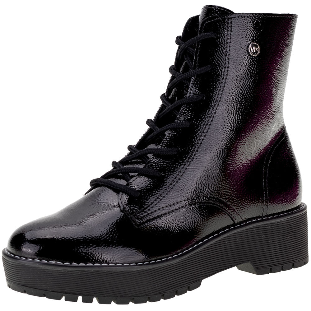 Bota Feminina Coturno Via Marte - 2360801 VERNIZ/PRETO