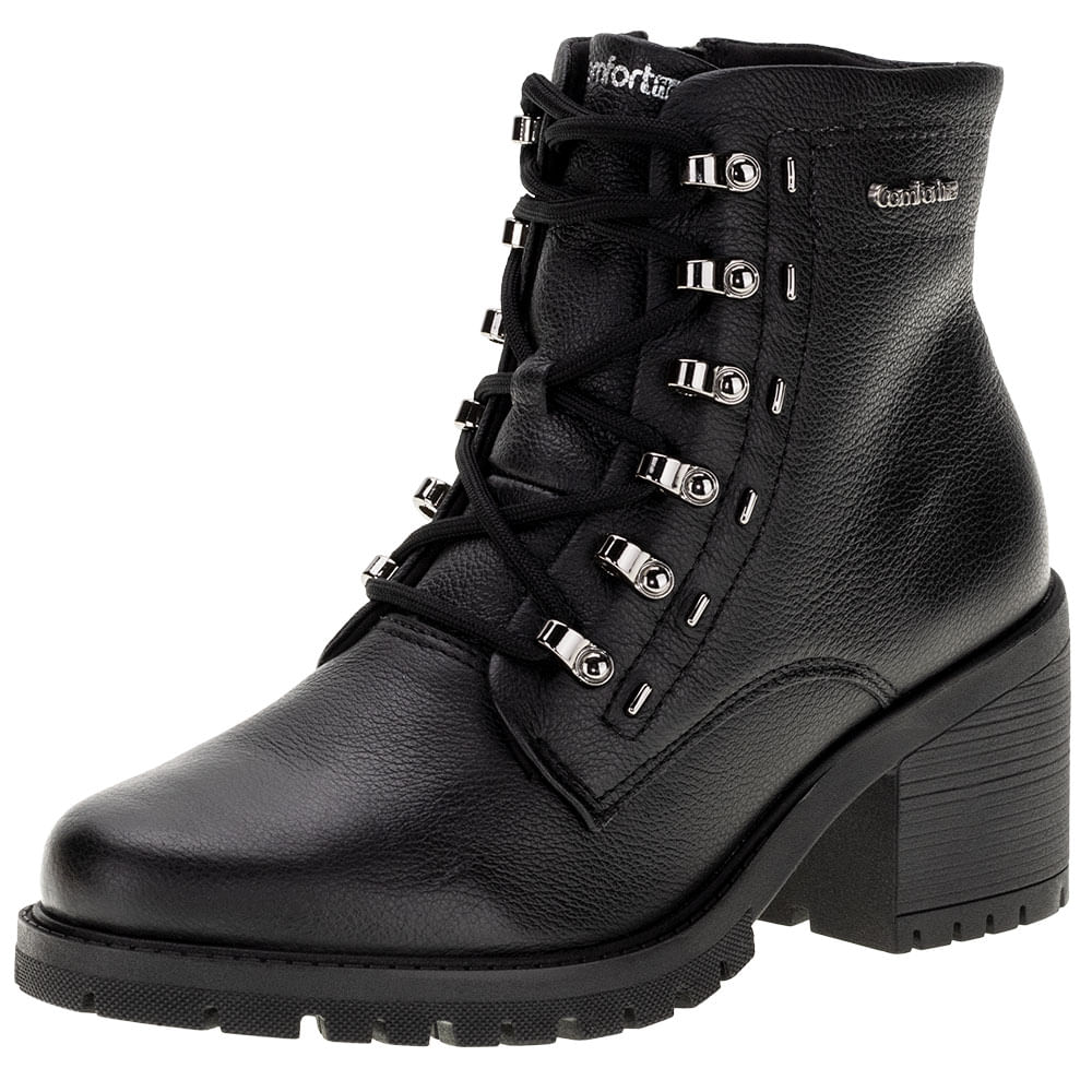 Bota Feminina Coturno Comfortflex - 2377302 PRETO
