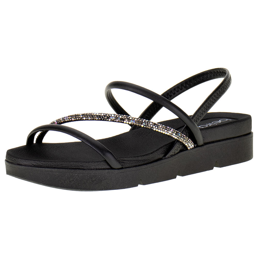 Sandália Feminina Salto Baixo Beira Rio - 8387530 PRETO